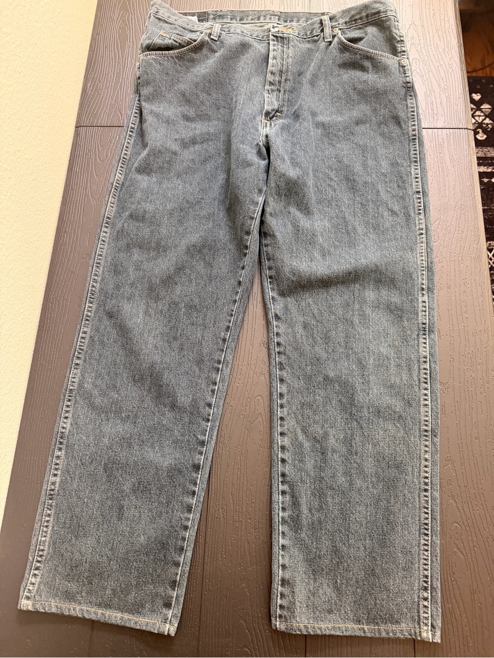 Wrangler Straight-Leg Washed Gray Jeans